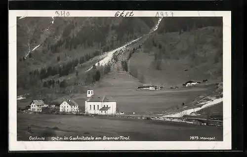 AK Gschnitz, an der Kapelle im Gschnitztale am Brenner