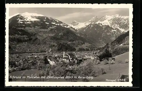 AK Schruns im Montafon, Gesamtansicht mit Zimbaspitze