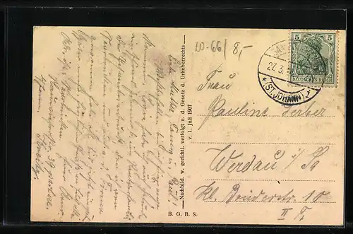 AK Saarbrücken, Winterberg mit Denkmal und Feldmannstrasse