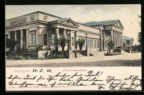 AK Stuttgart, vor dem Schloss Rosenstein