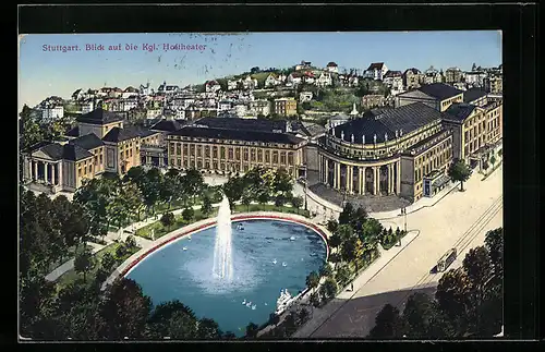 AK Stuttgart, Blick auf die Kgl. Hoftheater