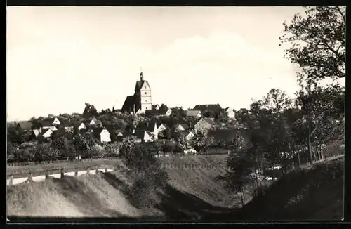 AK Ziegelheim bei Leipzig, Ortstotale mit der Kirche