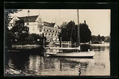 AK Konstanz a. B., Bootsanleger vor dem Inselhotel