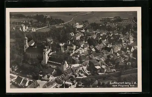 AK Isny i. A., Ortsansicht vom Flugzeug aus