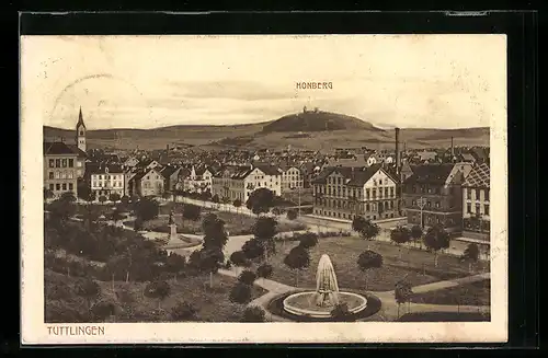 AK Tuttlingen, Parkanlagen mit Blick zum Honberg