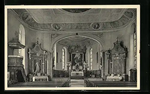 AK Durbach in Baden, Innenansicht der Pfarrkirche