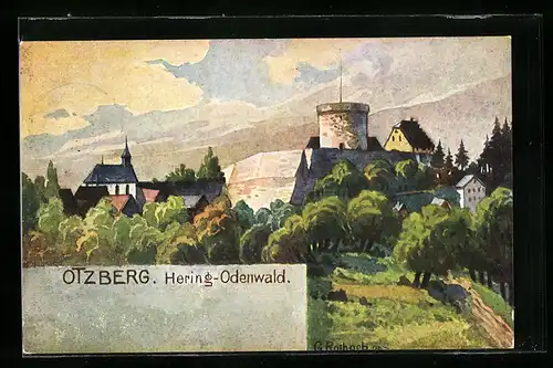 AK Otzberg /Hering-Odenwald, Blick auf den Ort