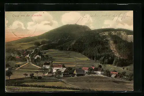 AK Lausche, Blick auf die Siedlung im Tal