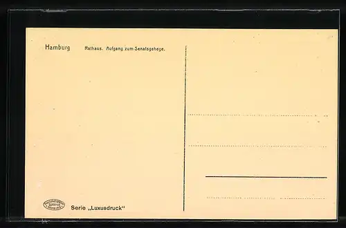 AK Hamburg, Rathaus, Aufgang zum Senatsgehege