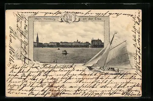 AK Hamburg-Neustadt, Stadtansicht vom Jungfernstieg aus