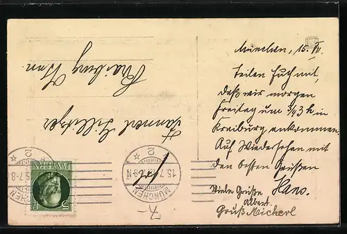 AK Kranz mit Fahnen, Ans Vaterland ans teure..., Zweibund