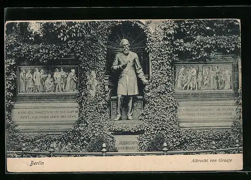 AK Berlin, Denkmal Albrecht von Graefe in der Schumannstrasse