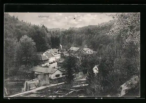 AK Mühltal, Ortsansicht aus der Vogelschau