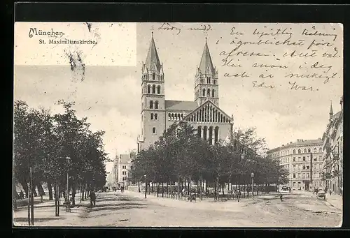 AK München, St. Maximilianskirche in der Auenstrasse