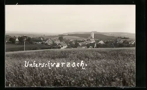 AK Unterschwarzach, Ortstotale mit der Kirche