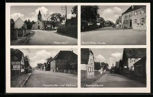 AK Plittersdorf, Strasse, Lammstrasse und Rathaus