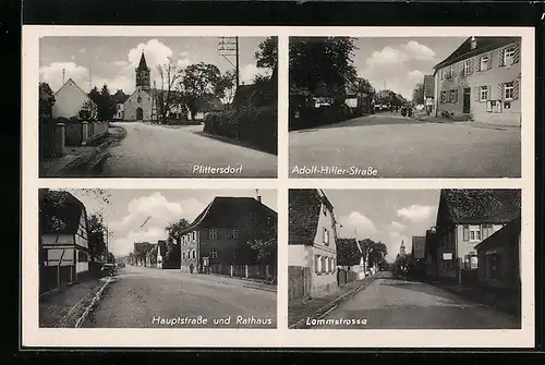 AK Plittersdorf, Strasse, Lammstrasse und Rathaus