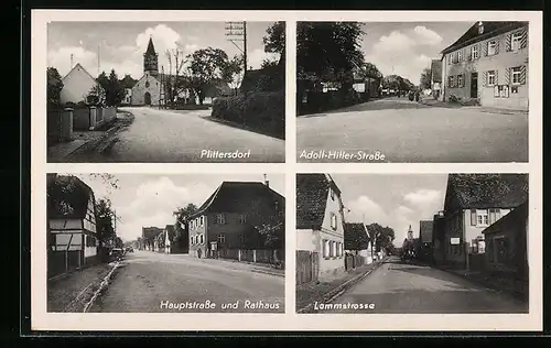 AK Plittersdorf, Strasse, Lammstrasse und Rathaus