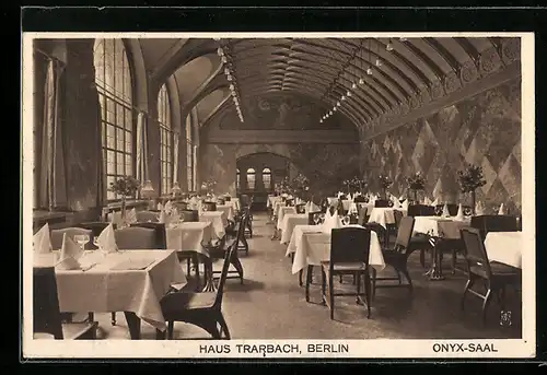 AK Berlin, Gasthaus Trarbach, Onyx-Saal, Innenansicht, Behrenstrasse 47