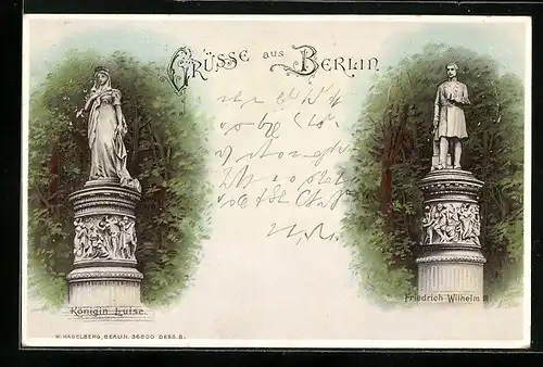 AK Berlin, Statuen Königin Luise und Friedrich Wilhelm III.