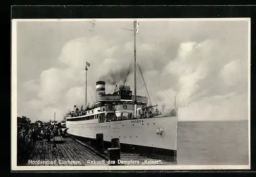 AK Cuxhaven, Ankunft des Dampfers Kaiser
