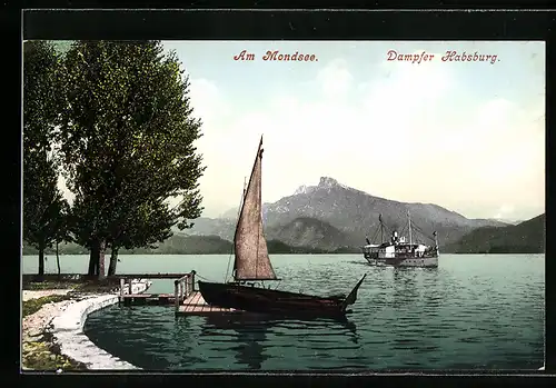 AK Dampfer Habsburg auf dem Mondsee