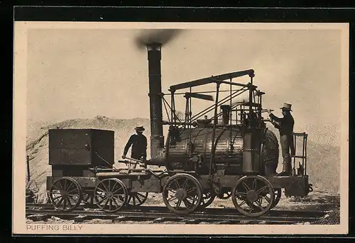 AK Puffing Billy, erste englische Eisenbahn