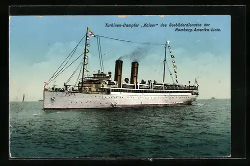 AK Passagierschiff Kaiser des Seebäderdienstes der Hamburg-Amerika Linie