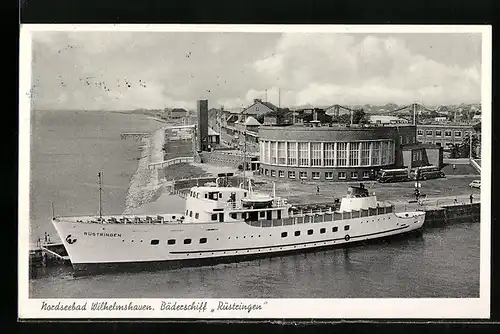 AK Wilhelmshaven, Bäderschiff Rüstringen am Anleger