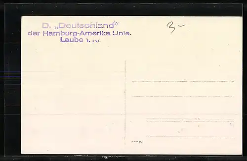 AK Passagierschiff D. Deutschland der Hamburg-Amerika Linie, Laube 1. Klasse