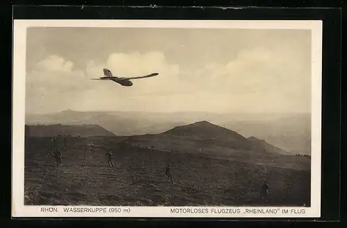 AK Segelflugzeug Rheinland über der Wasserkuppe