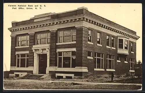 AK Union, NY, Farmers National Bank and US Post Office