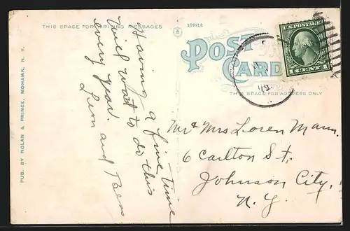 AK Inlet, NY, Head of Fourth Lake, The Parquet Post Office and Inlet Supply Co.