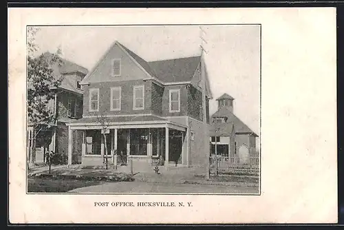 AK Hicksville, NY, Post Office