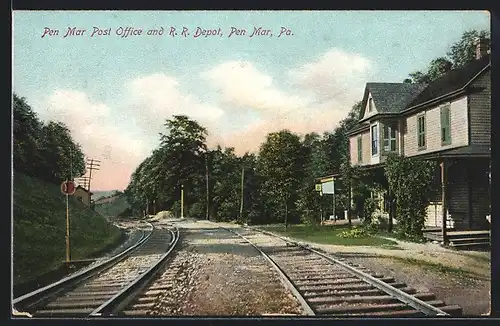 AK Pen Mar, PA, Post Office and R. R. Depot