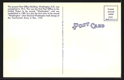 AK Washington, NC, United States Post Office