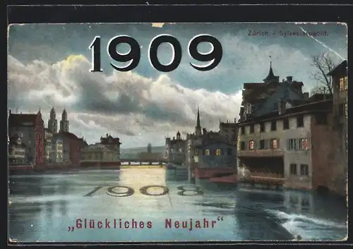 AK Zürich, Sylvesternacht von 1908