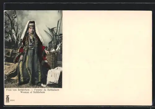 AK Bethlehem, Araberin in traditioneller Kleidung, arabische Volkstypen