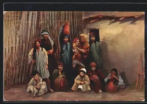 AK Jericho, Familien-Gruppe, arabische Volkstypen
