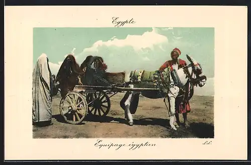 AK Egypte, Equipage égyptien, arabische Volkstypen