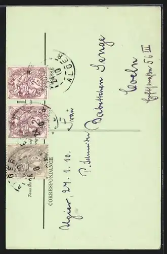 AK Jeune Arabe, Junger Araber auf einem Esel