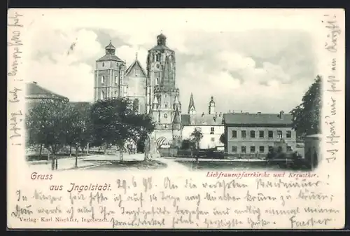 AK Ingolstadt, Liebfrauenpfarrkirche und Kreuzthor