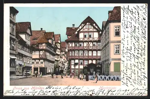 AK Münden, Blick auf den Marktplatz