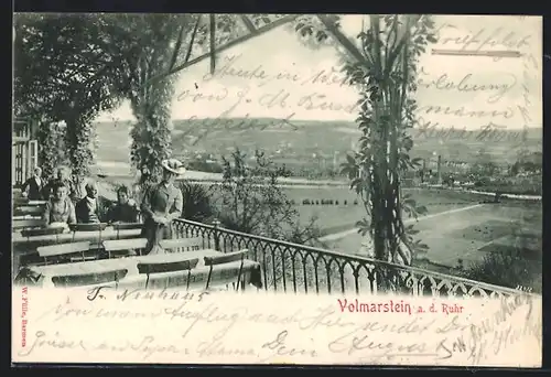 AK Volmarstein, Gasthof Wehberg, Blick von der Terrasse