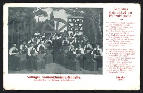 AK Solingen, Solinger Waffenschmiede-Kapelle, Bergisches Heimatslied