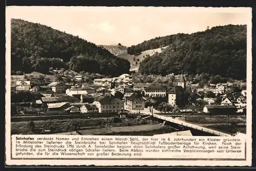 AK Solnhofen, Panorama mit Brücke