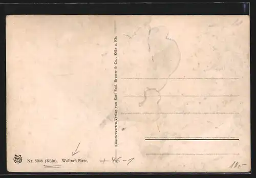 AK Köln, Wallrafplatz mit Strassenbahn