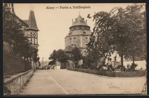 AK Alzey, Partie a. Schillerplatz