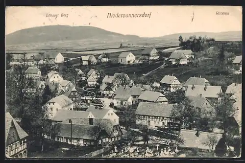 AK Niedercunnersdorf, Blick auf den Ort