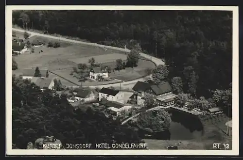 AK Jonsdorf, Hotel Gondelfahrt aus der Vogelschau